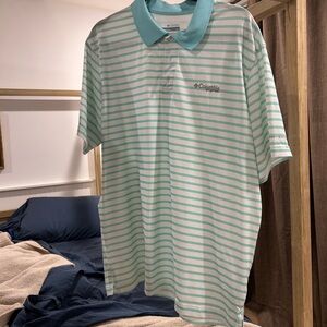 Columbia Men's Striped Polo Shirt - Green